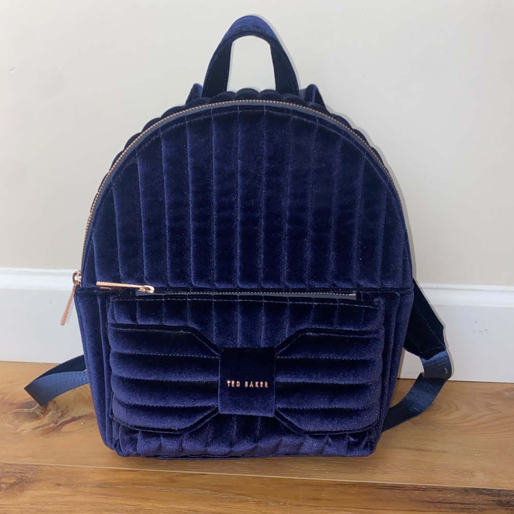 Ted Baker London Blue Velvet Bow Mini Backpack